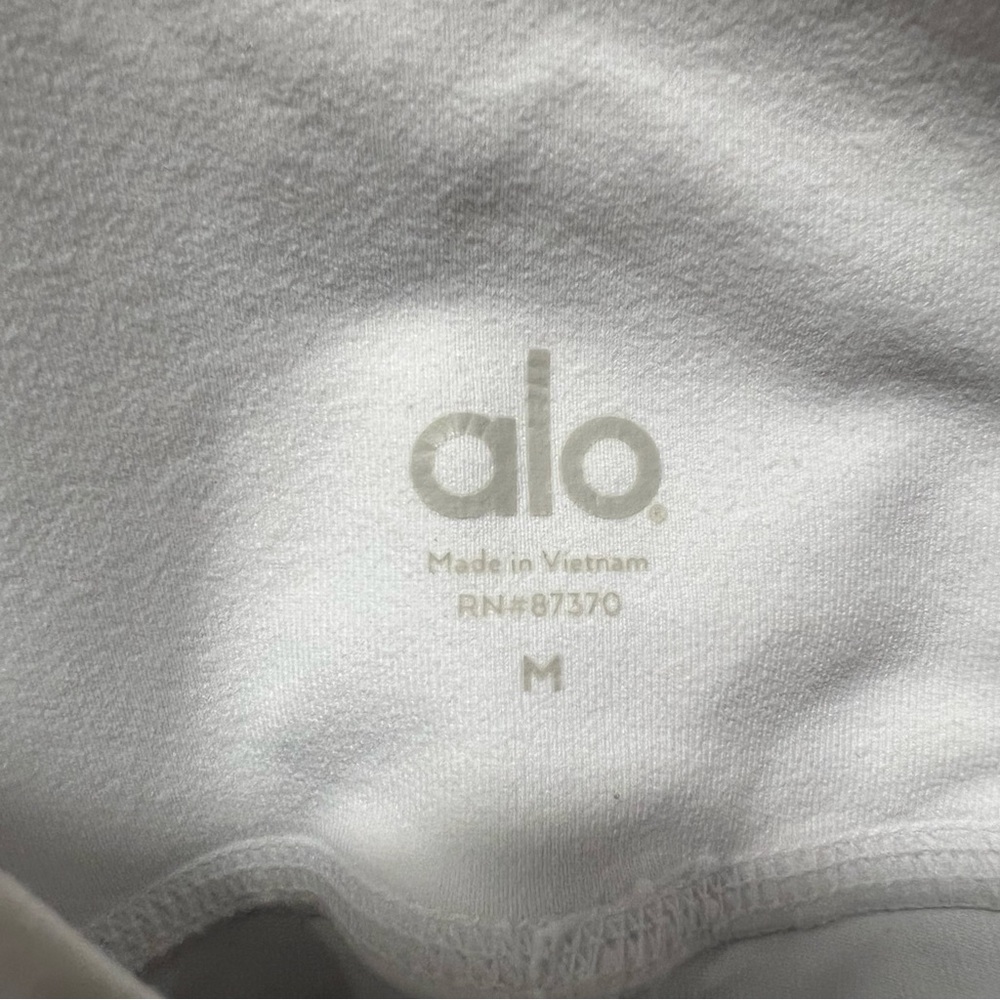 Alo White Moto Leggings Size Medium - Picture 5 of 6